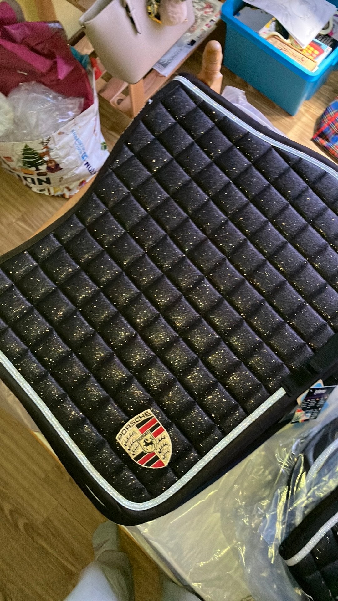 Zwart zadeldek met lovertjes, Dieren en Toebehoren, Full (L), Overige merken, Zadeldekje, Ophalen of Verzenden