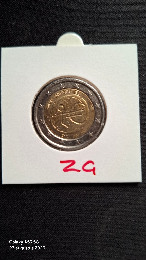 2 Euromunt Belgie 2009 10 jaar EMU 2009, Postzegels en Munten, Ophalen of Verzenden, België, 2 euro, Losse munt