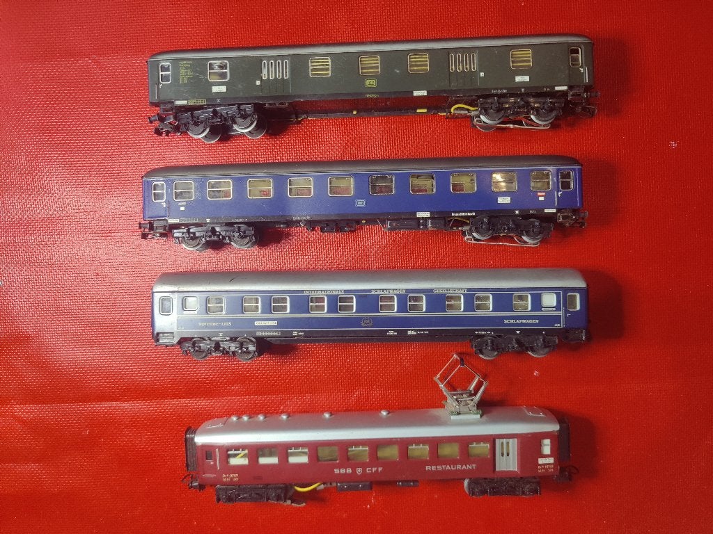 4 Märklin H0 personenrijtuigen met originele dozen, Ophalen, Gebruikt, Wagon, Märklin