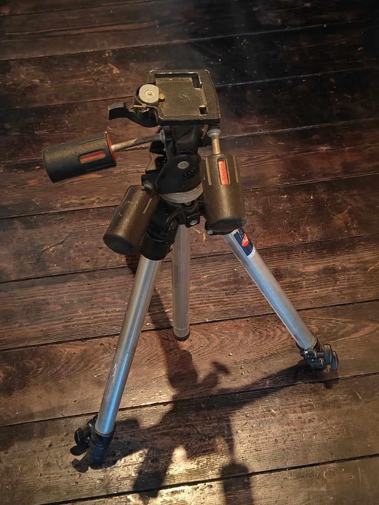 Manfrotto fotostatief + Manfrotto 141RC kogelgewricht, Ophalen, Gebruikt, Driepoot, Manfrotto