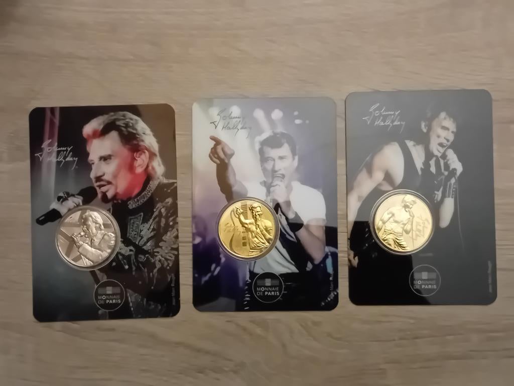Johnny Hallyday  "Monnaies de Paris " 3 modèles différents, Enlèvement, Série
