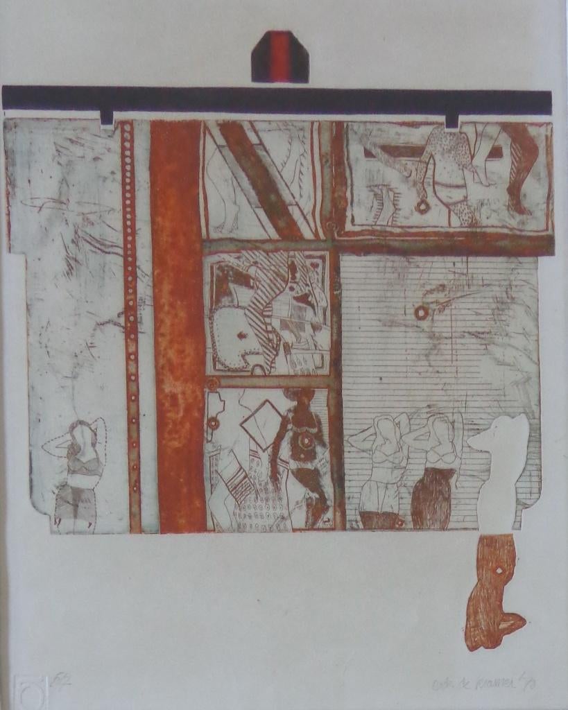 ENK DE KRAMER / LINGERIESHOW / ETS + RELIEF / 78x63cm KADER, Ophalen