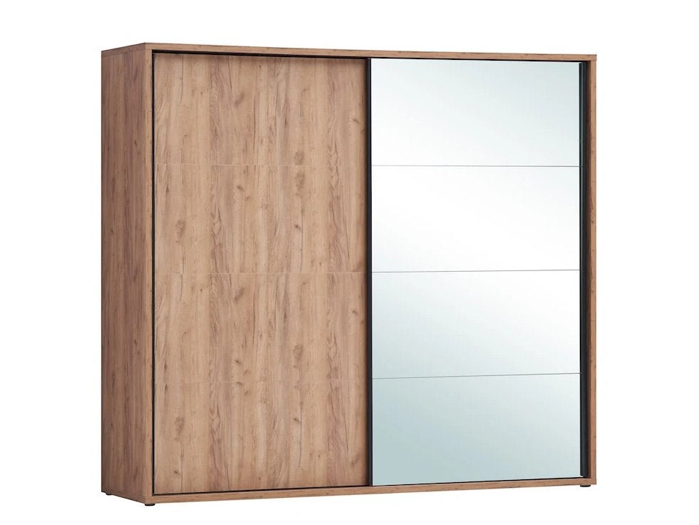 Schuifdeurkast - 240cm - french oak, Ophalen, 200 cm of meer, Eikenhout, 200 cm of meer
