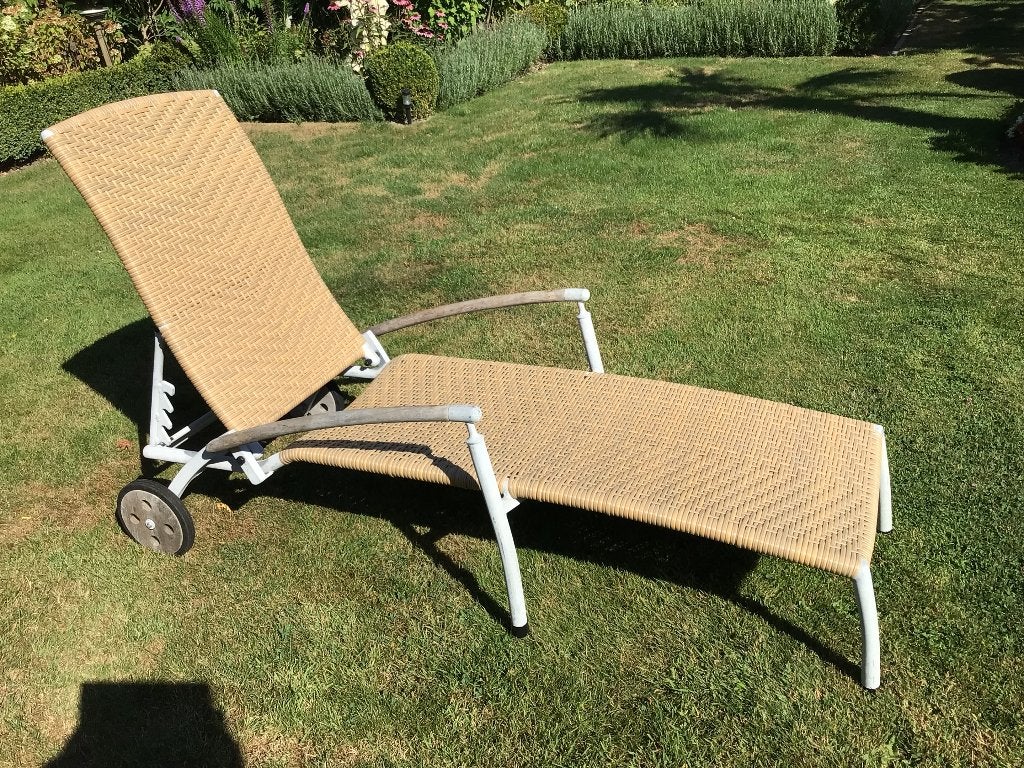 Ligstoelen 2 stuks 75€, Ophalen, Gebruikt, Rotan, Inklapbaar
