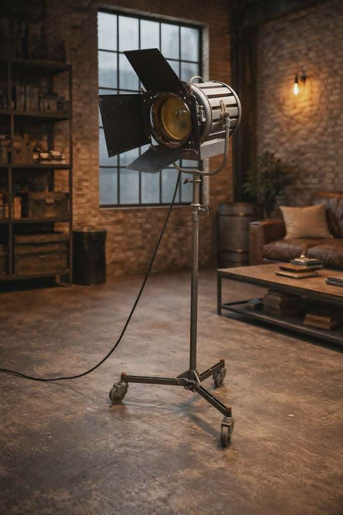 Industriële filmlamp, theaterspot Mole Richardson type 410., Ophalen, Gebruikt, Glas, 150 tot 200 cm