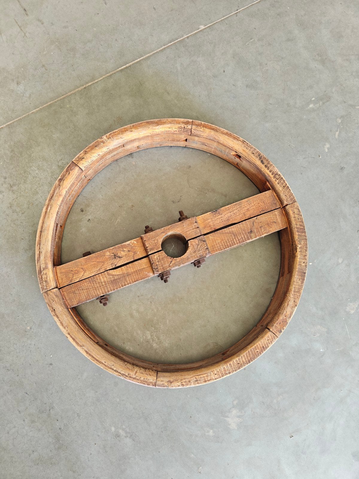 houten industrie wiel, Antiek en Kunst, Ophalen