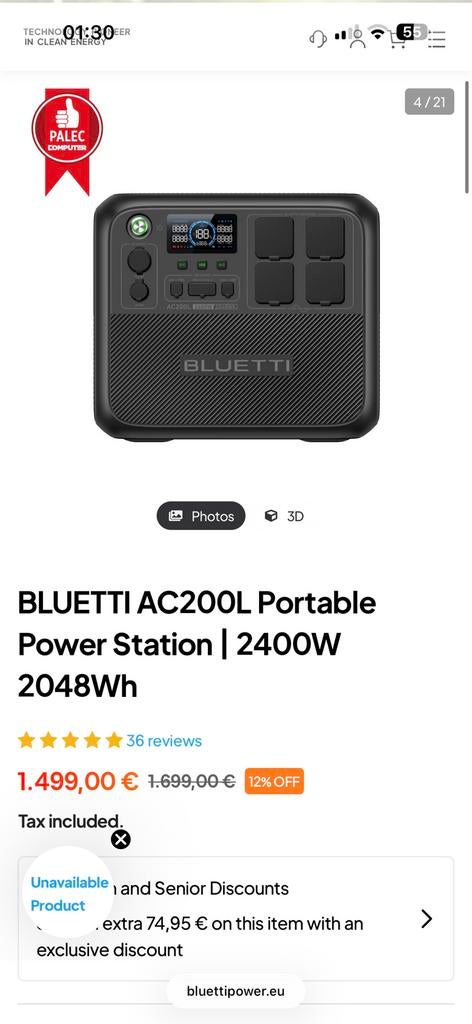 Bluetti AC200L presque inutilisé, Enlèvement, Comme neuf