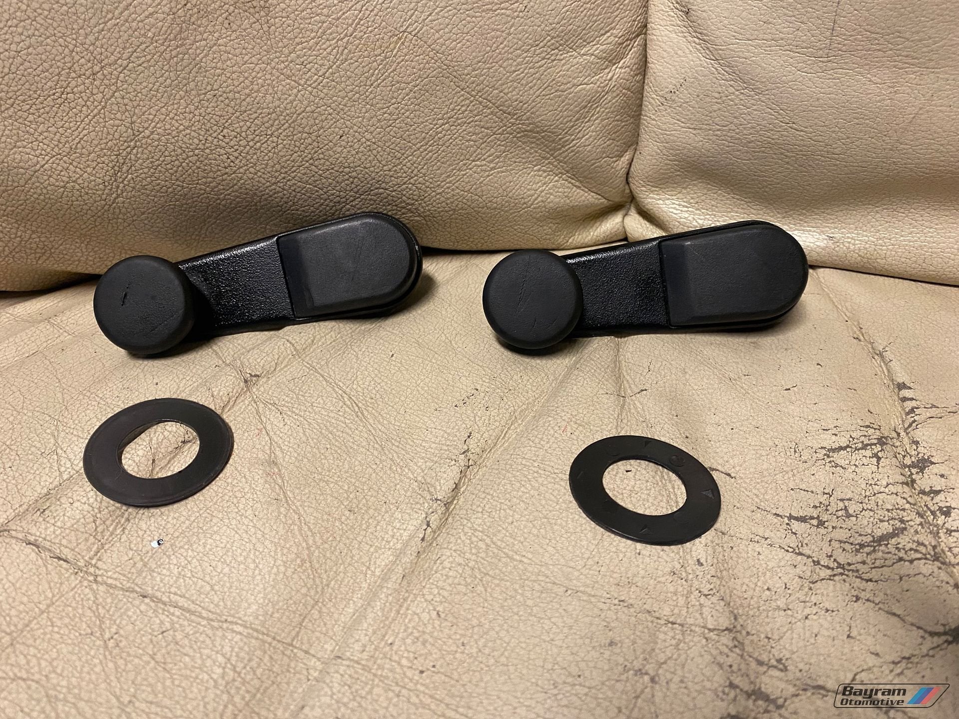 Bmw E34 raamhendel raamslinger zwart set 5-serie sedan touri, Auto-onderdelen, Gebruikt, -, Deur, -