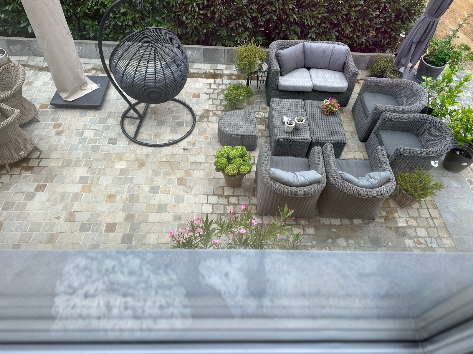 8-delige luxe wicker loungeset, Tuin en Terras, Tuinsets en Loungesets, Ophalen, Zo goed als nieuw, Wicker, Loungeset