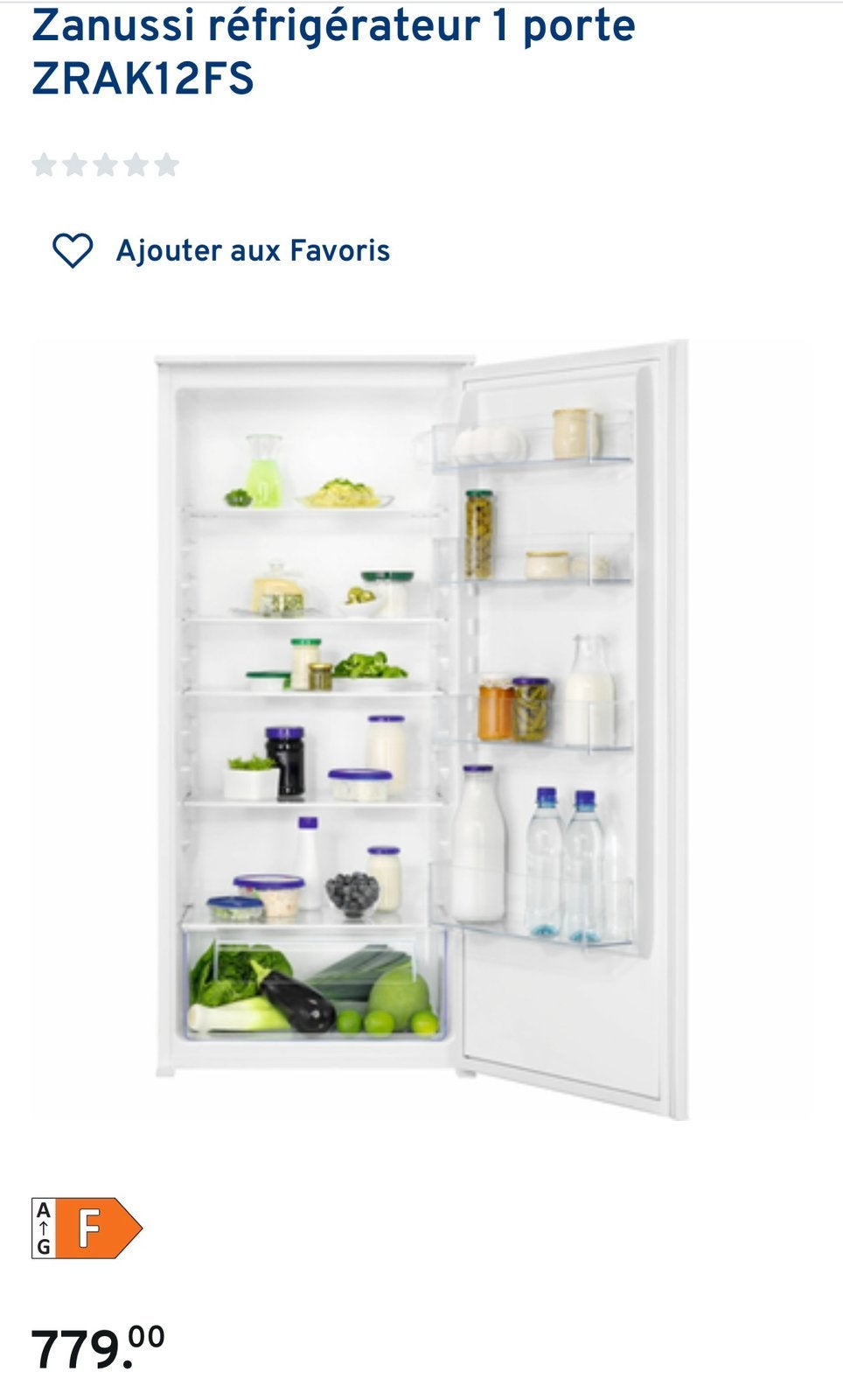 Zanussi ZRAK12FS –Frigo encastrable 100% NEUF Sous emballage, Enlèvement, Neuf