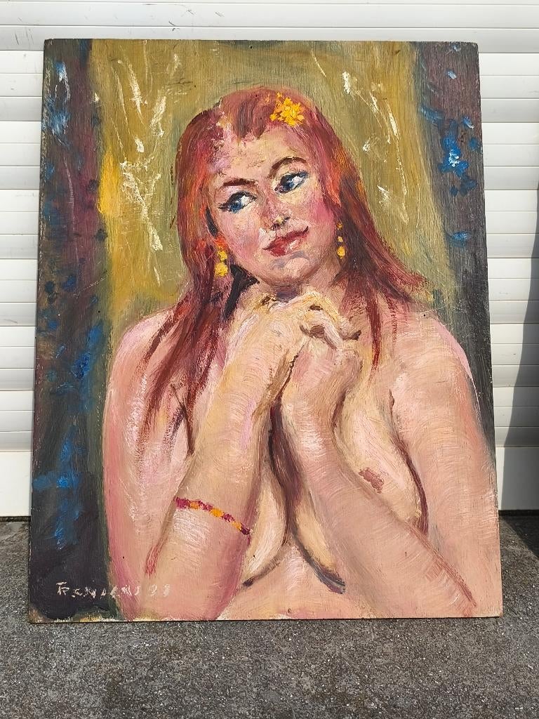 Huile sur panneau signe tony reniers, Antiquités & Art, Enlèvement ou Envoi