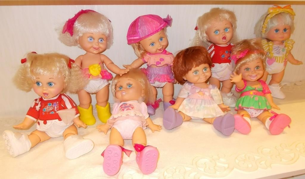 Zolderopruiming: Baby Face poppen (35 cm) GALOOB uit 1990, Ophalen of Verzenden, Pop