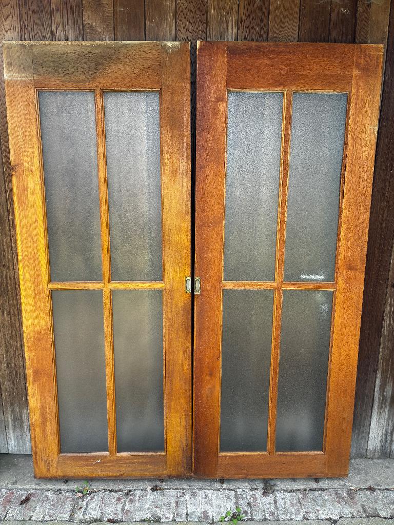 Massieve eiken deuren, Enlèvement, Utilisé, Verre, Porte intérieure