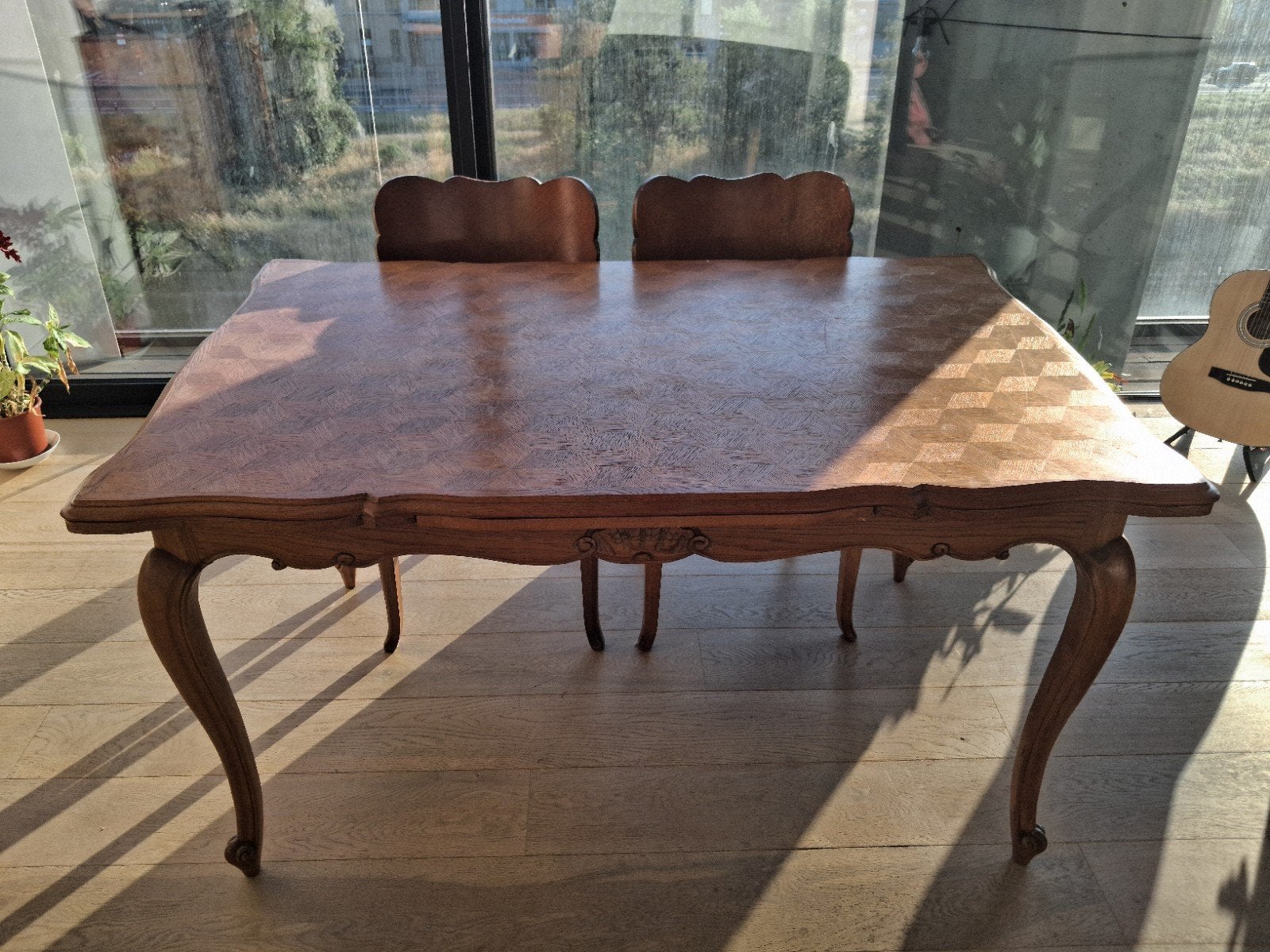Vintage eettafel met uitschuifbare extensie, Huis en Inrichting, Tafels | Eettafels, Ophalen