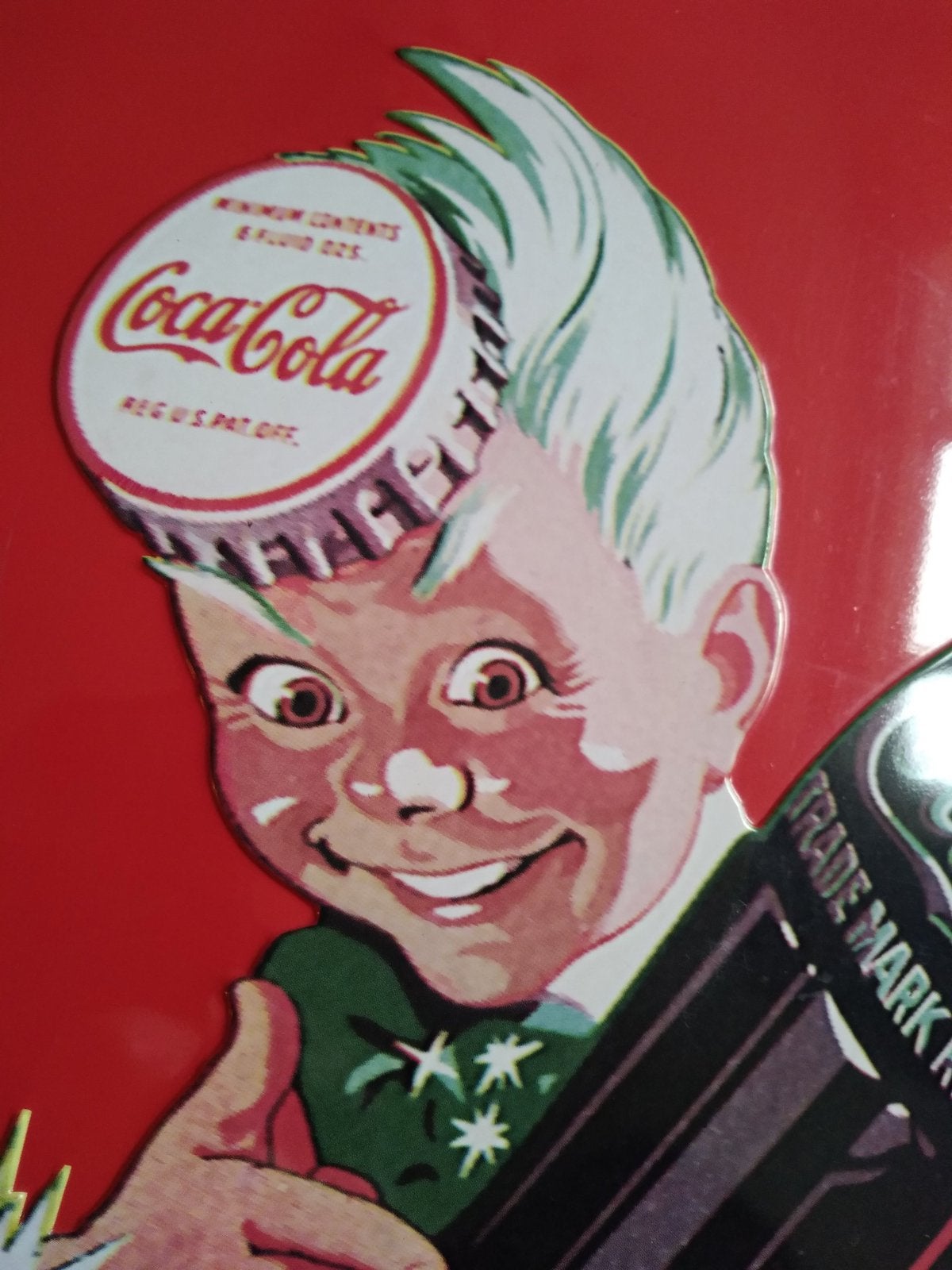 Sprite Boy Coca Cola 60x40cm., Collections, Enlèvement ou Envoi, Utilisé, Panneau publicitaire