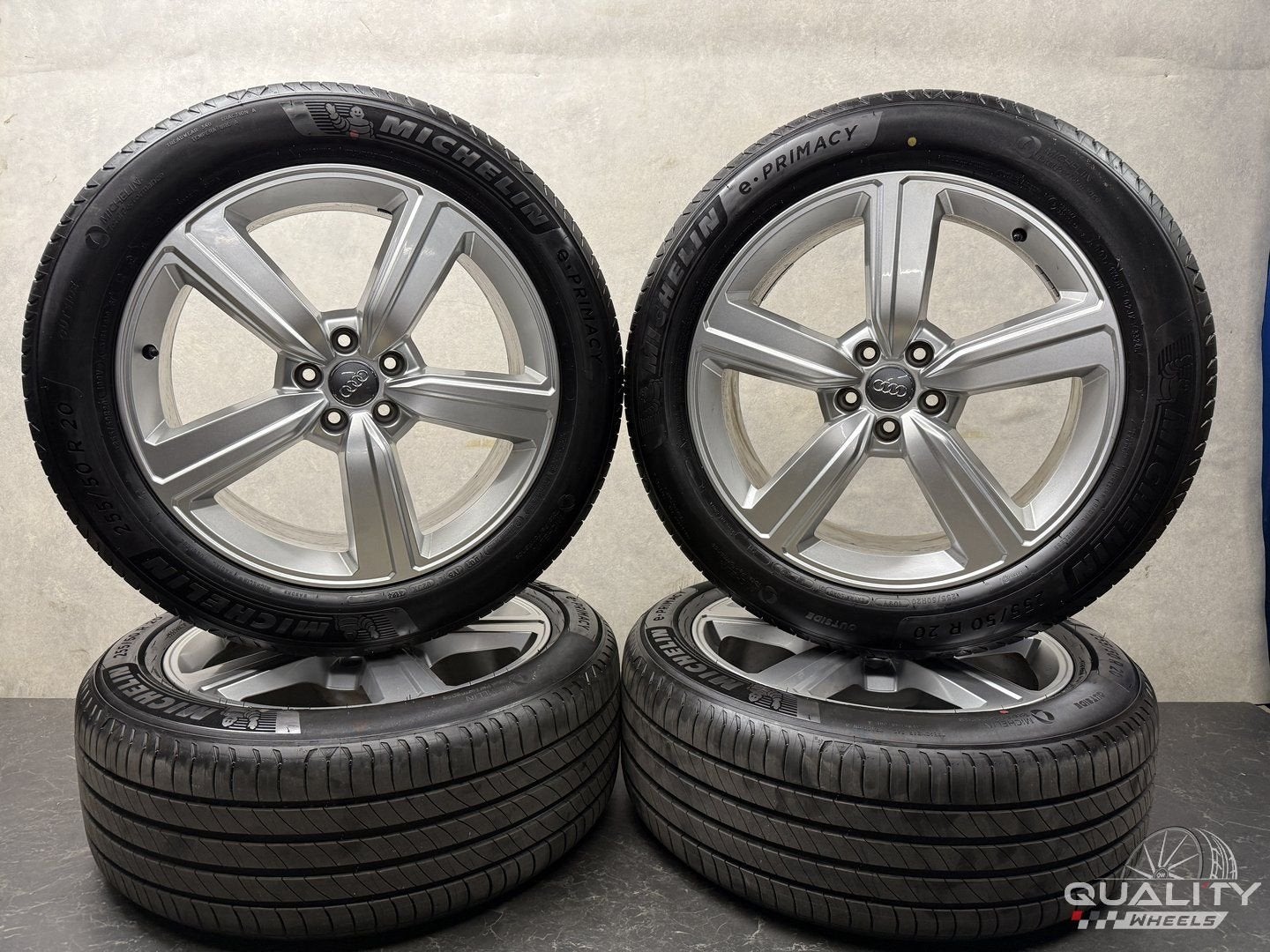 5x112 20” Audi E-Tron Quattro DEMO Velgen + Banden 255/50/20, Auto-onderdelen, Gebruikt, 255 mm, -, -