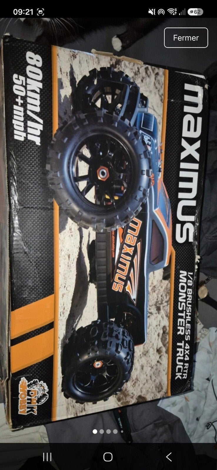 Monster Truck RC 1/8 DHK Hobby Maximus Brushless 4x4 RTR + L, Autres types, Enlèvement ou Envoi, Échelle 1:8, Voiture on road
