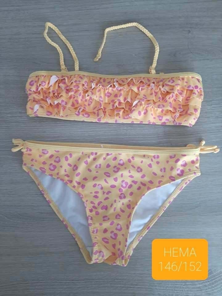 2 BIKINIS Fish & Chips/ HEMA 146/152, Kinderen en Baby's, Kinderkleding | Maat 146, Ophalen, Meisje, Zo goed als nieuw, Sport- of Zwemkleding