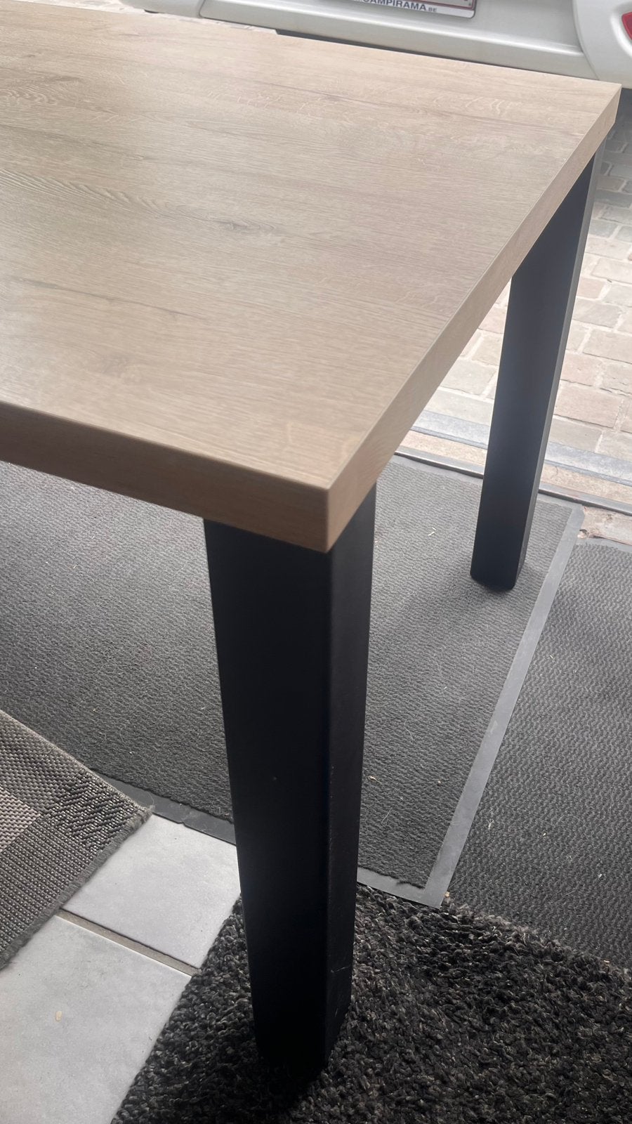 Tafel massief houten blad, Huis en Inrichting, Tafels | Eettafels, Ophalen, Zo goed als nieuw
