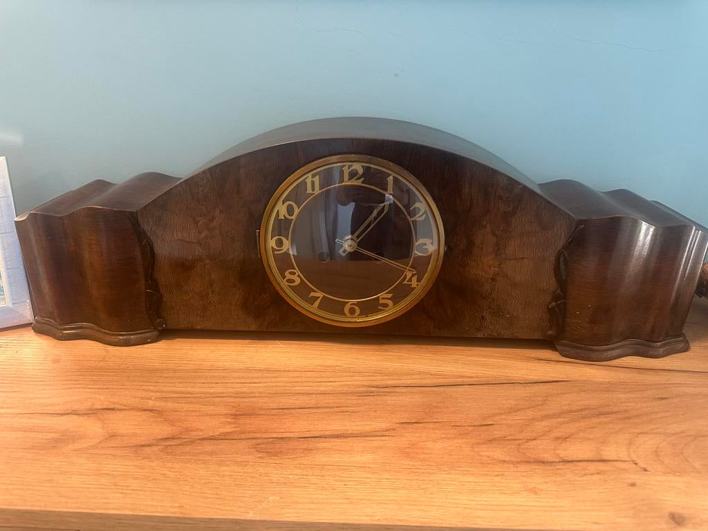 Vintage haardklok quartz movement, Antiek en Kunst, Ophalen of Verzenden