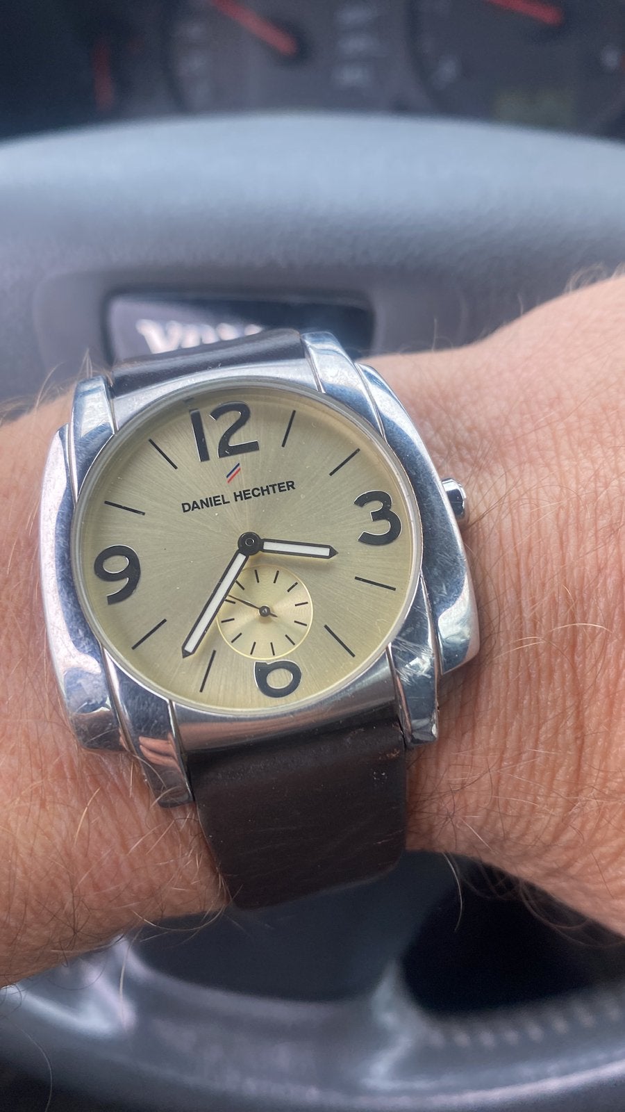 Vintage horloge DHechter, Bijoux, Sacs & Beauté, Autres marques, Enlèvement ou Envoi, Avec bracelet, Acier