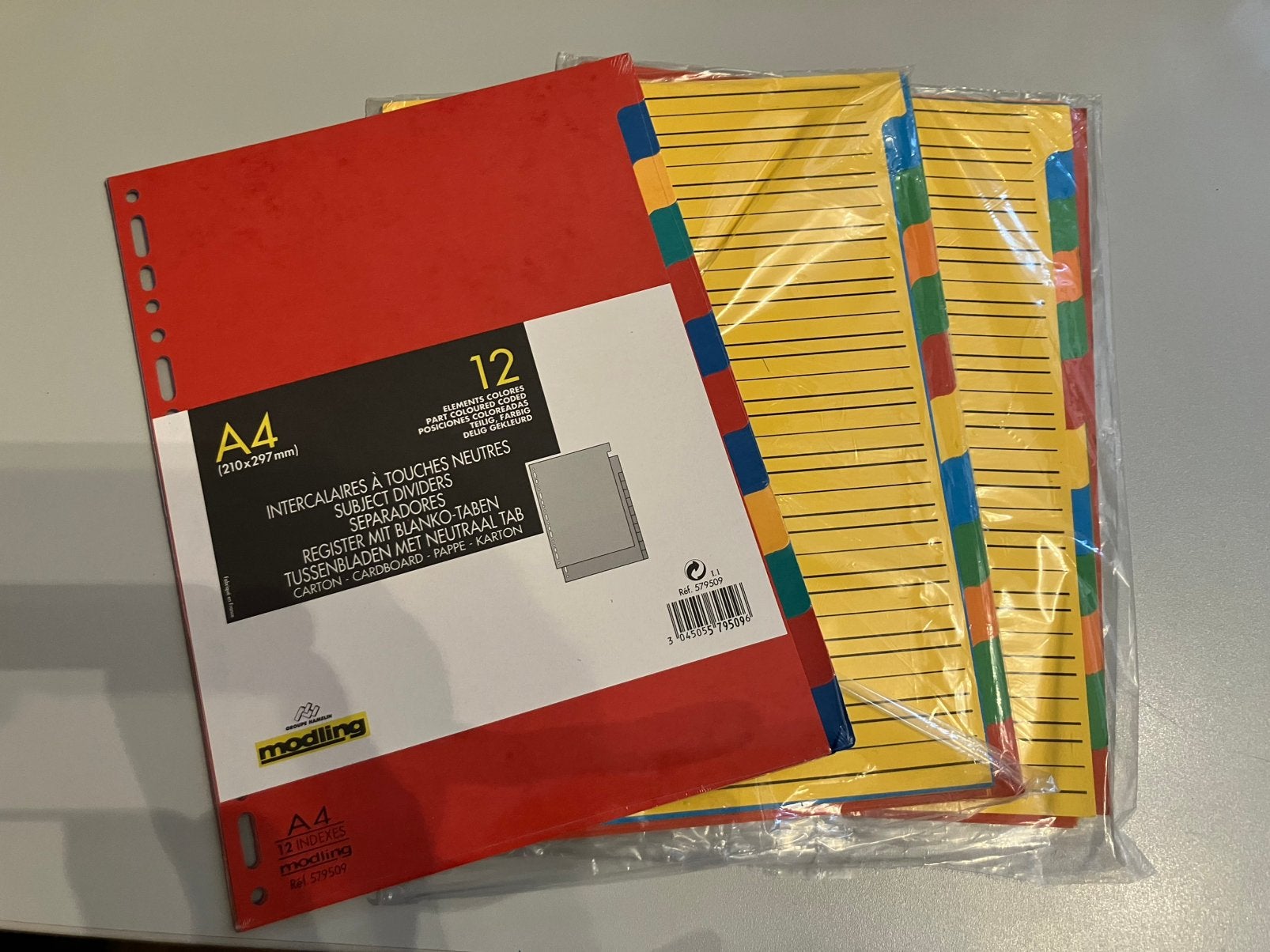 3 sets van 12 kartonnen verdelers - A4  NIEUW, Ophalen of Verzenden, Nieuw