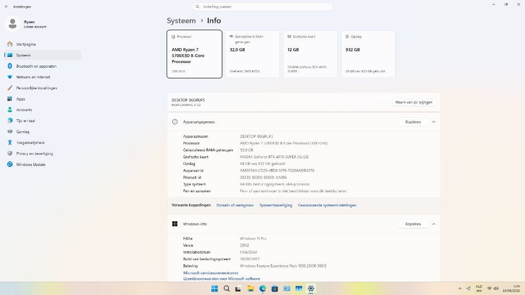 Gamingcomputer Ryzen 5700X3D en Nvidia 4070 super, Ophalen, Nvidia, 32 GB, Zo goed als nieuw