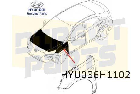 Hyundai Ioniq 10/16-8/22 voorscherm Rechts Origineel! 66321G, -, Verzenden, -, Nieuw