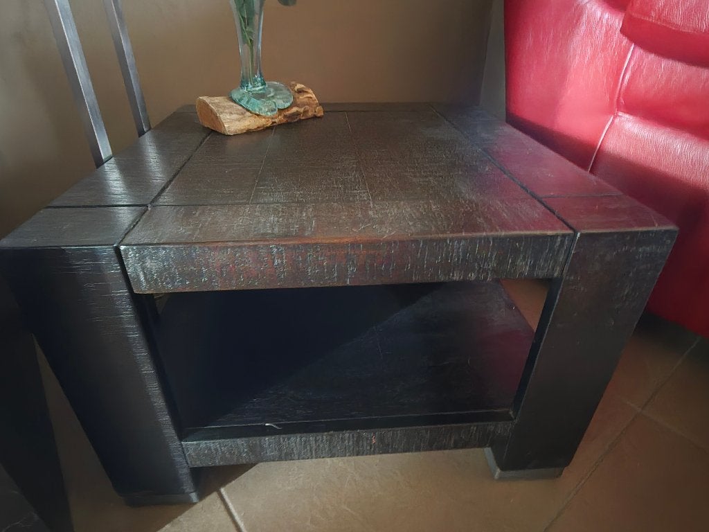 Bijzettafel in donker mango hout, 55 à 75 cm, Enlèvement, Tijdloos, Bois