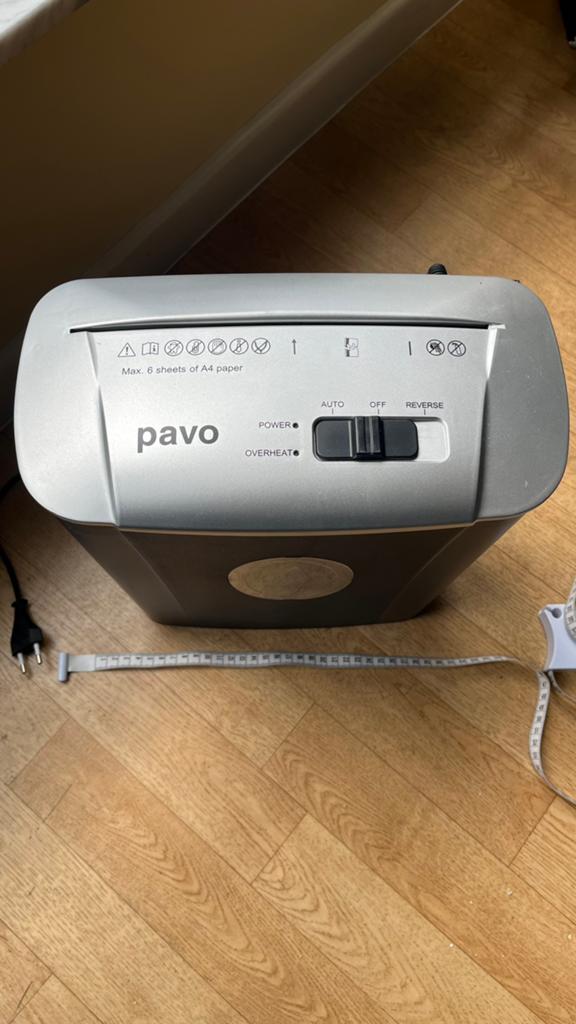 Broyeur Pavo – 6 feuilles A4 – Coupe en bandes – 3630 cm, Enlèvement, Comme neuf