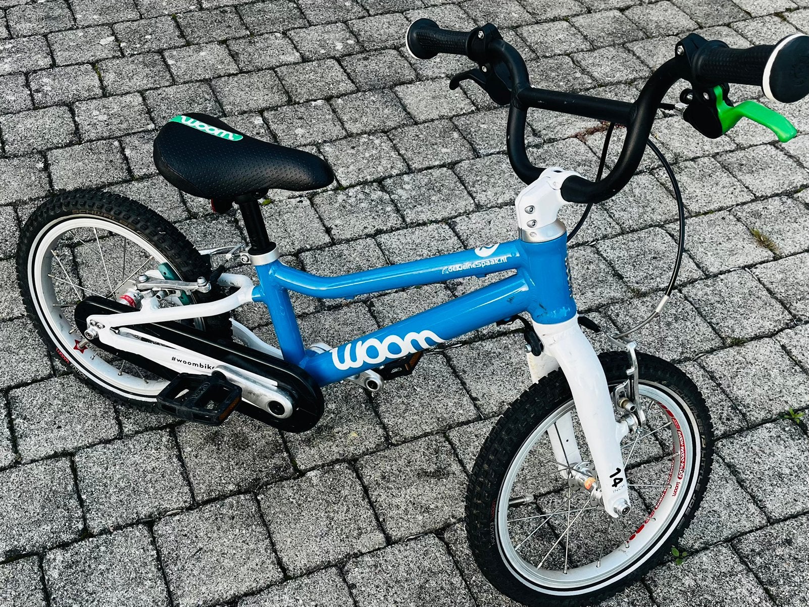 Woom 2 kinderfiets 14inch, Fietsen en Brommers, Ophalen, Gebruikt, Velgrem, Minder dan 16 inch