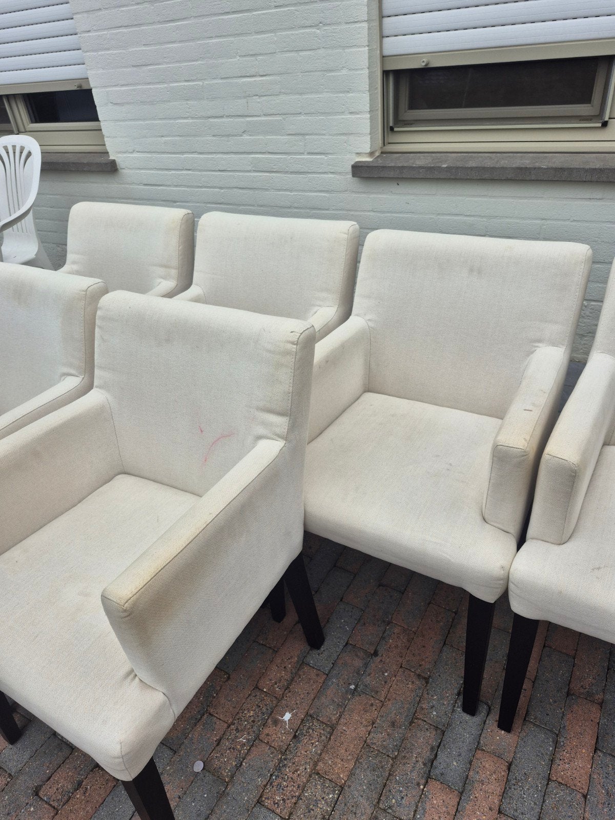 6 eetkamerstoelen  stof moet gereinigd worden met stoomreini, Ophalen