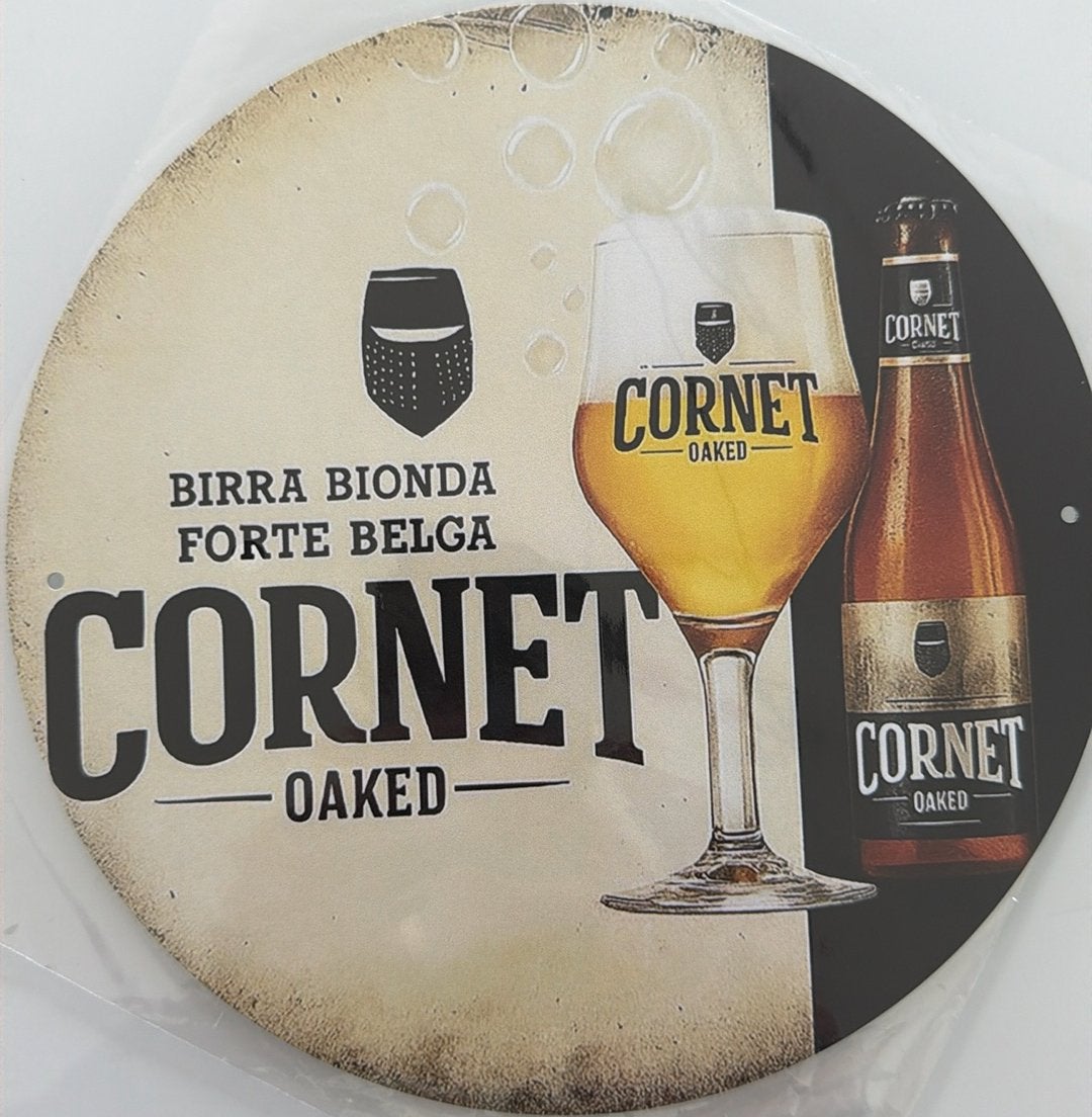 Metalen reclamebord Cornet rond 2 - retro vintage mancave’, Ophalen of Verzenden, Nieuw, Reclamebord, Plaat of Schild, Overige merken