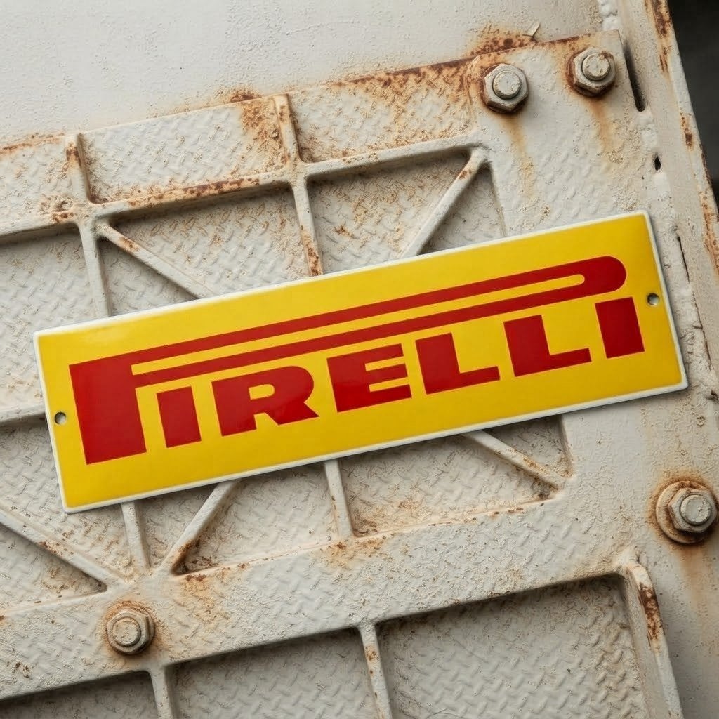 Emaille Reclamebord PIRELLI Garage Dealer F1 Ferrari Plaque, Verzenden, Gebruikt, Reclamebord