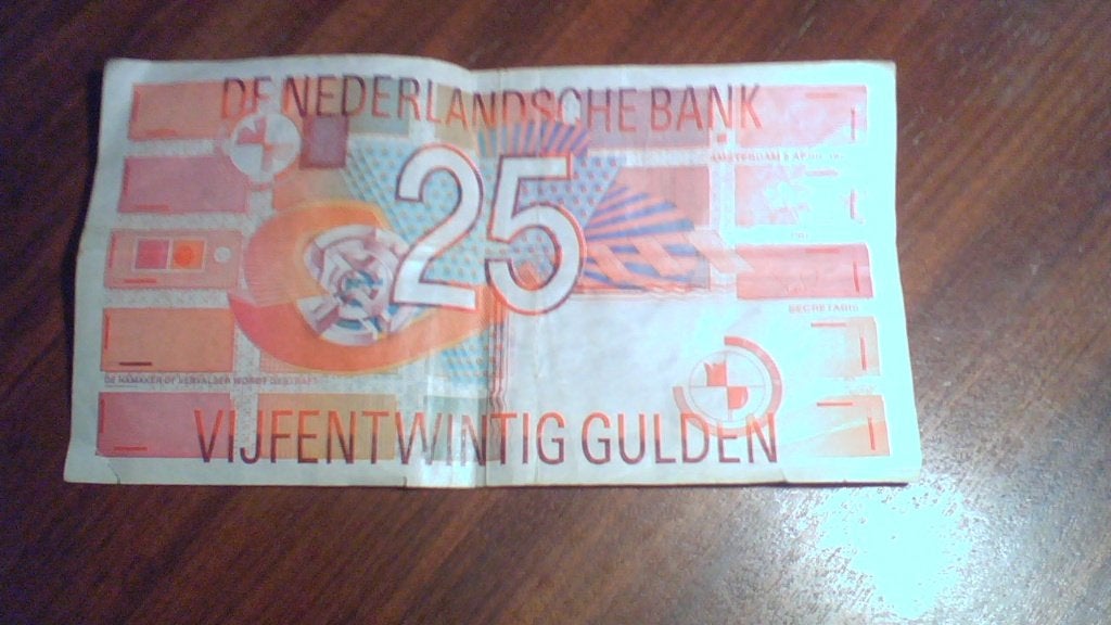 2 bankbiljetten uit Nederland vanaf 1968, Envoi, 25 florins, Série