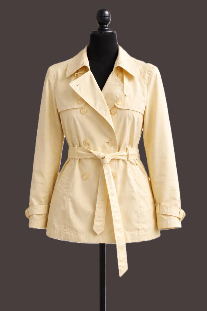 Trench-coat jaune clair Sarandi — taille 36/38, Taille 36 (S), Sarandi, Comme neuf, Jaune