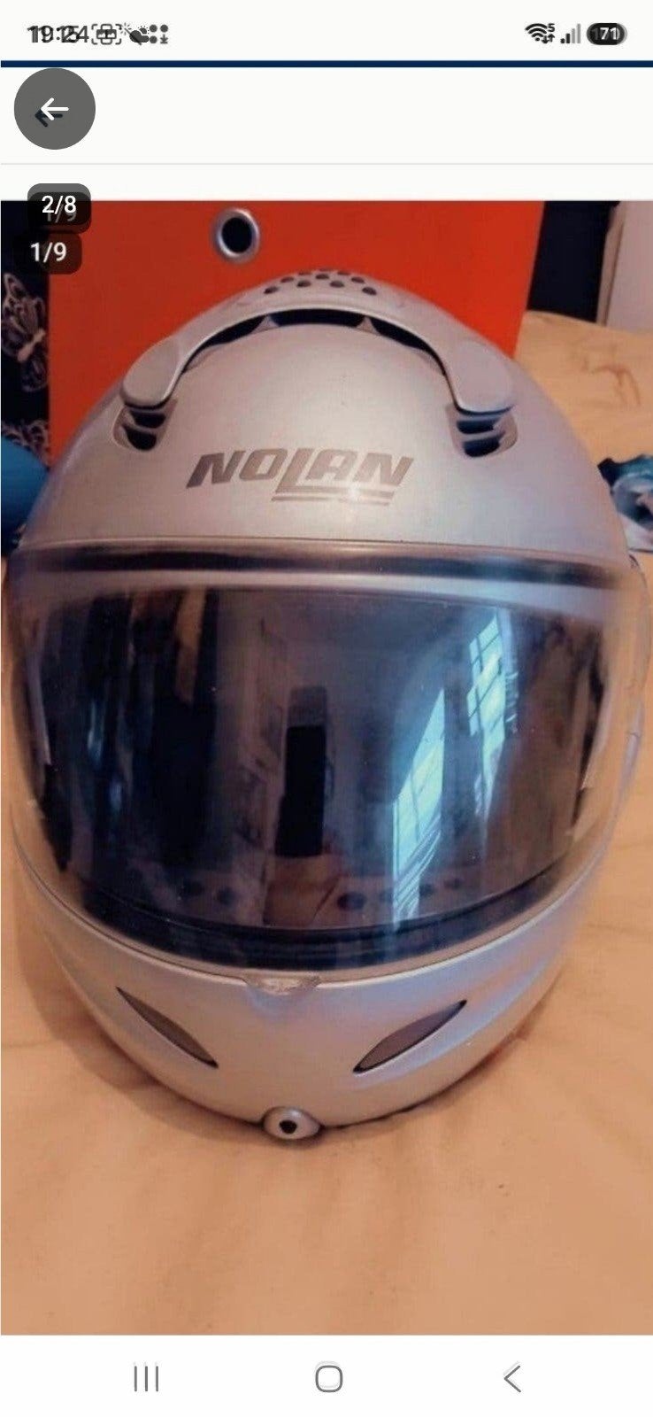 NOLAN grijze modulaire helm met pinlock maat M/L prijs 40 Eu, Motoren, Kleding | Motorhelmen, Ophalen, Tweedehands, M, Nolan