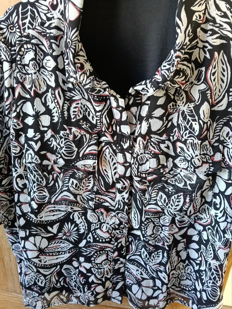 Mooie geklede blouse, Zwart, Maat 46/48 (XL) of groter, Ophalen of Verzenden, Zo goed als nieuw