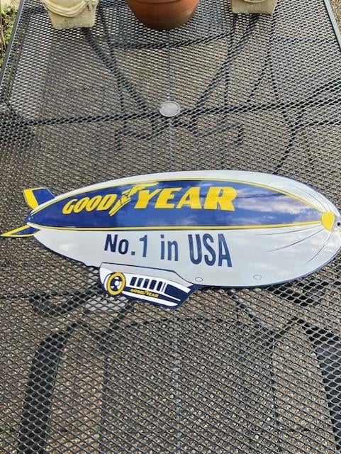 Emaille bord Goodyear auto oldtimer garage, Verzamelen, Ophalen