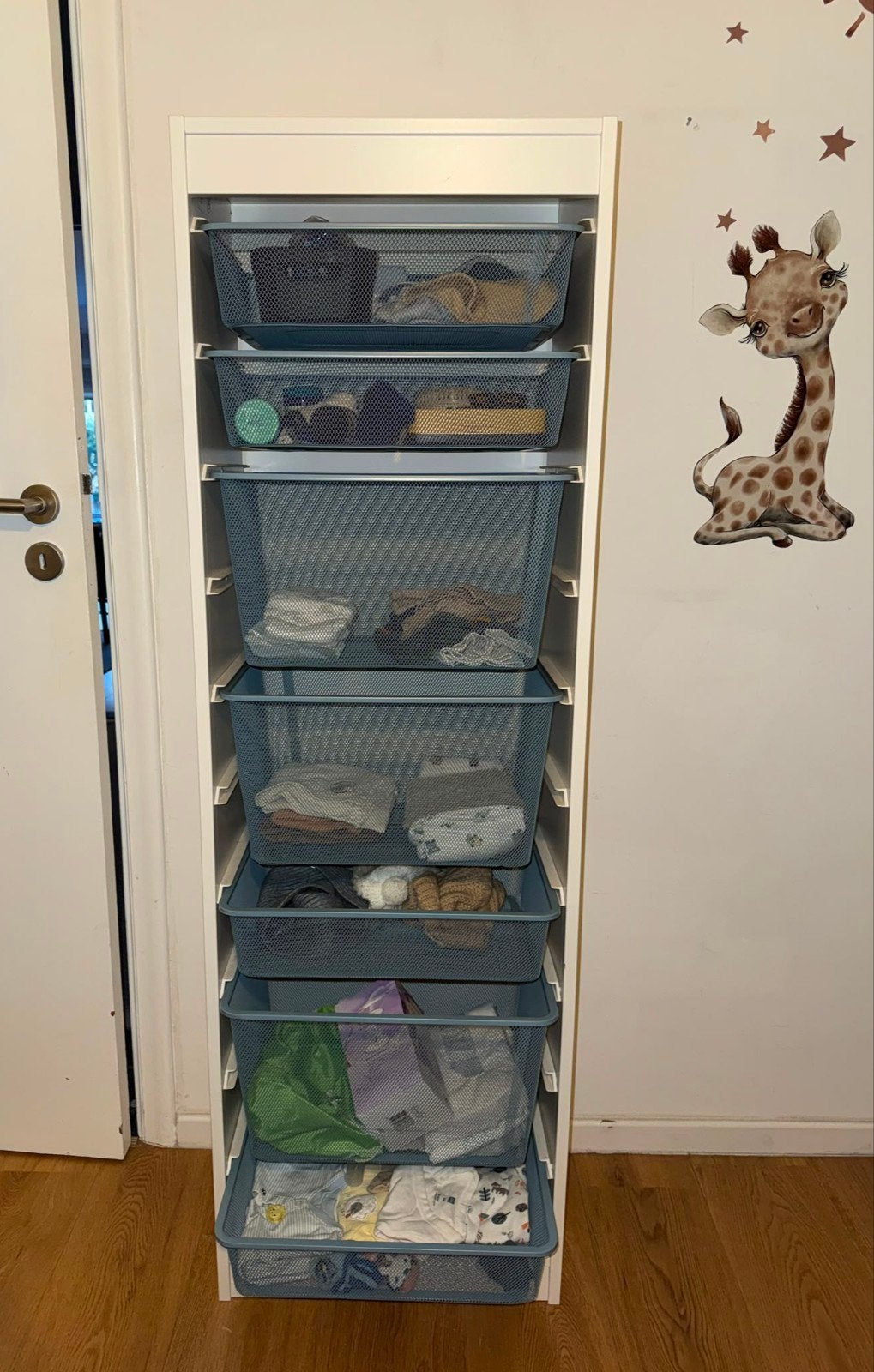 IKEA TROFAST Opbergcombinatie met mesh bakken – Grijsblauw, Huis en Inrichting, Kasten | Ladekasten, 5 laden of meer, Ophalen