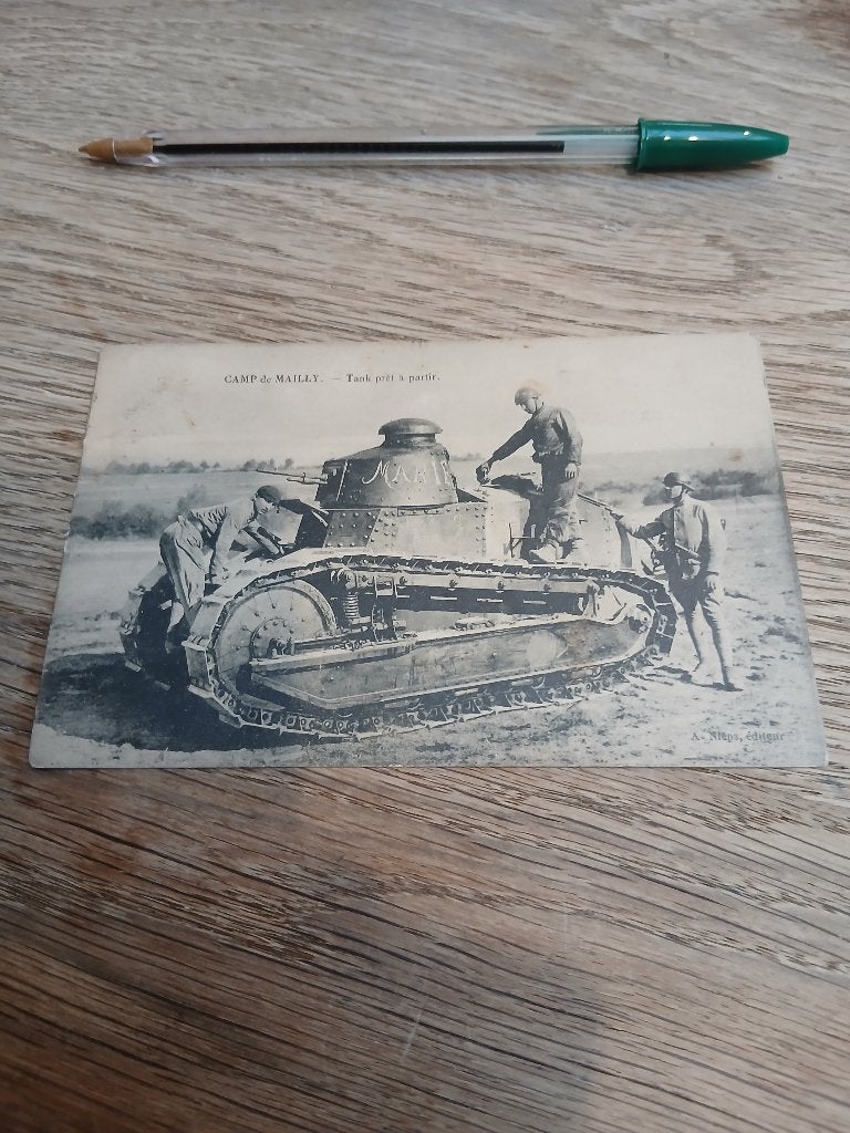 Cp ww1 tank camp de Mailly, Collections, Enlèvement ou Envoi, Armée de terre, Photo ou Poster
