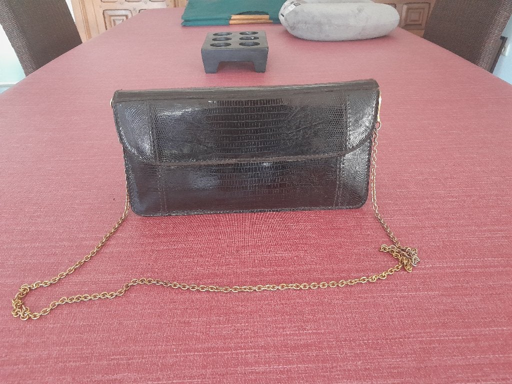 Handtas klein Slangenleer, Handtassen en Accessoires, Ophalen of Verzenden, Zo goed als nieuw, Zwart, Handtas