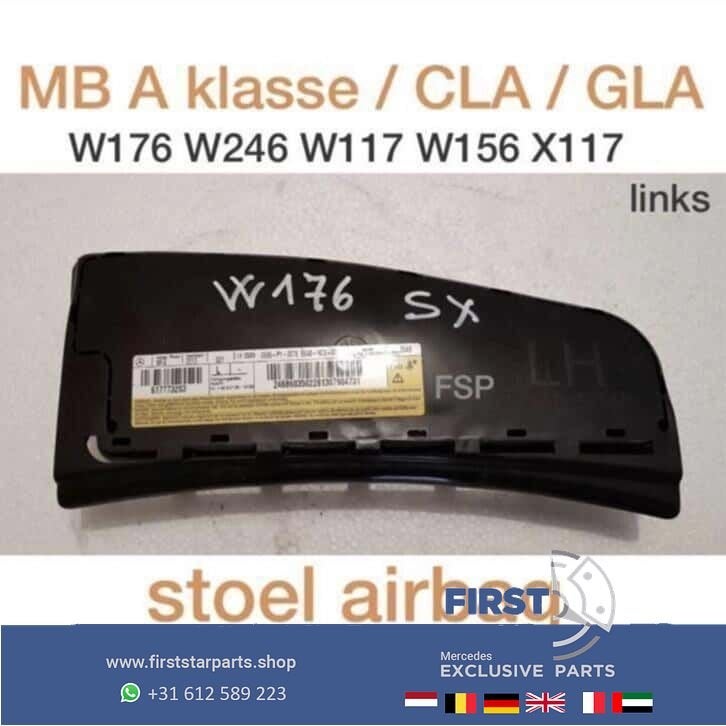 W176 A Klasse W246 B W117 CLA W156 GLA stoel airbag L/R 2018, -, Utilisé, -, -
