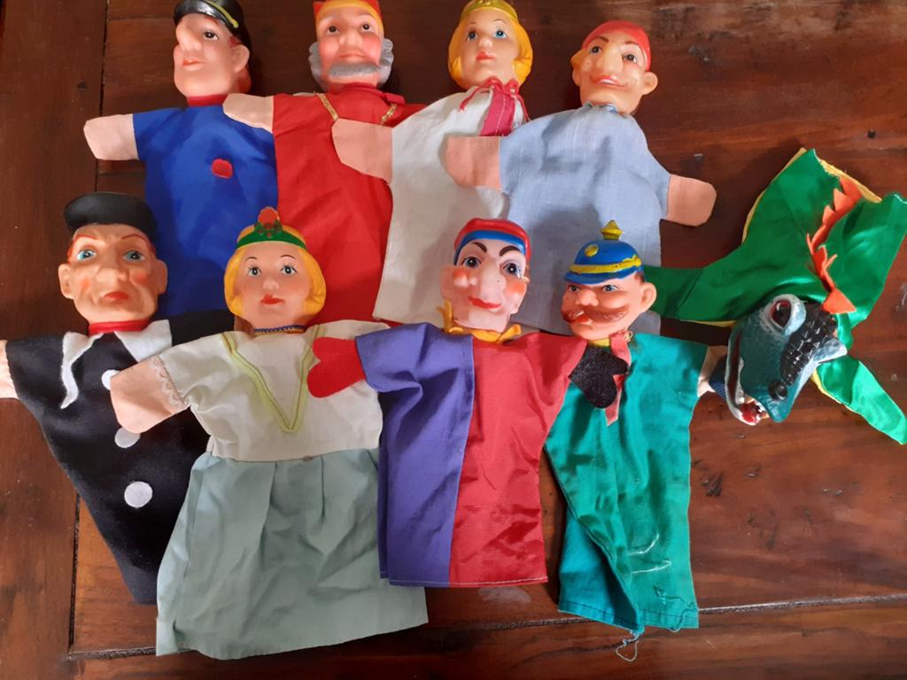 Retro handpoppen poppenkastpoppen ( J ), Collections, Poupées, Enlèvement ou Envoi