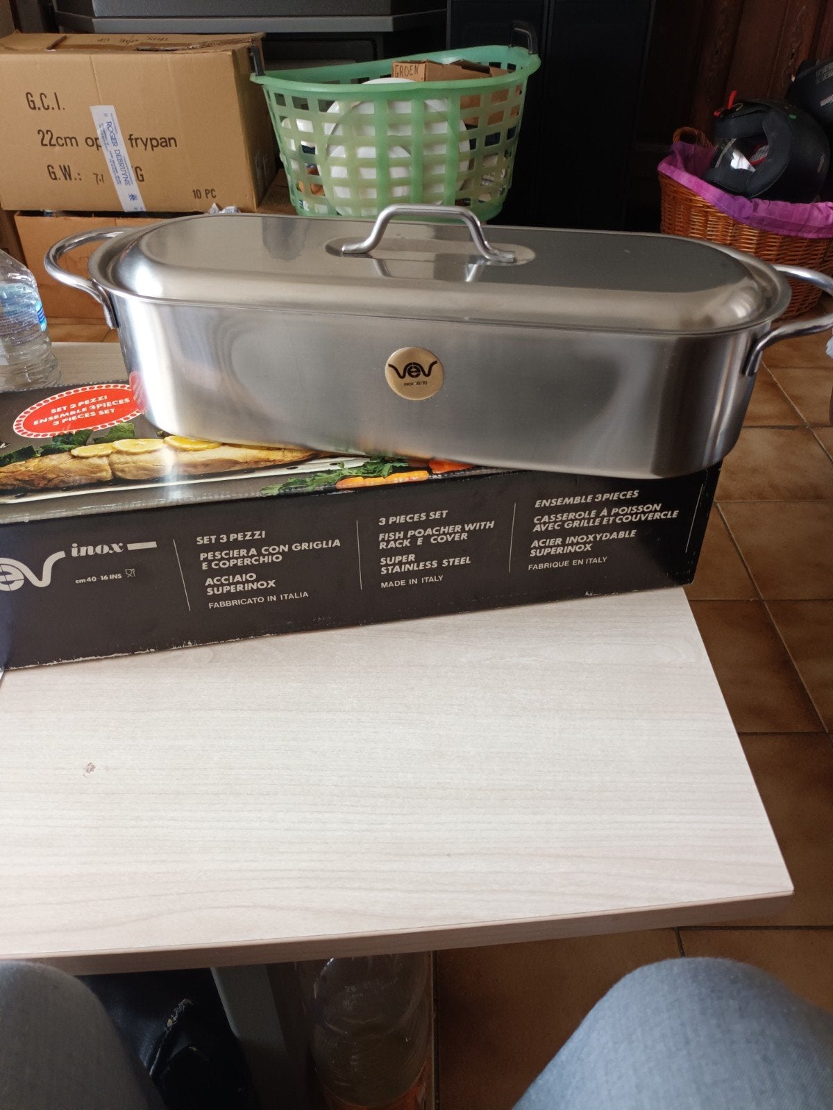Vis kookpot, Ophalen, Nieuw, Inox