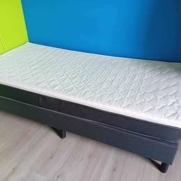 1-persoons boxspring, Huis en Inrichting, Ophalen, Gebruikt, 90 cm, Eenpersoons