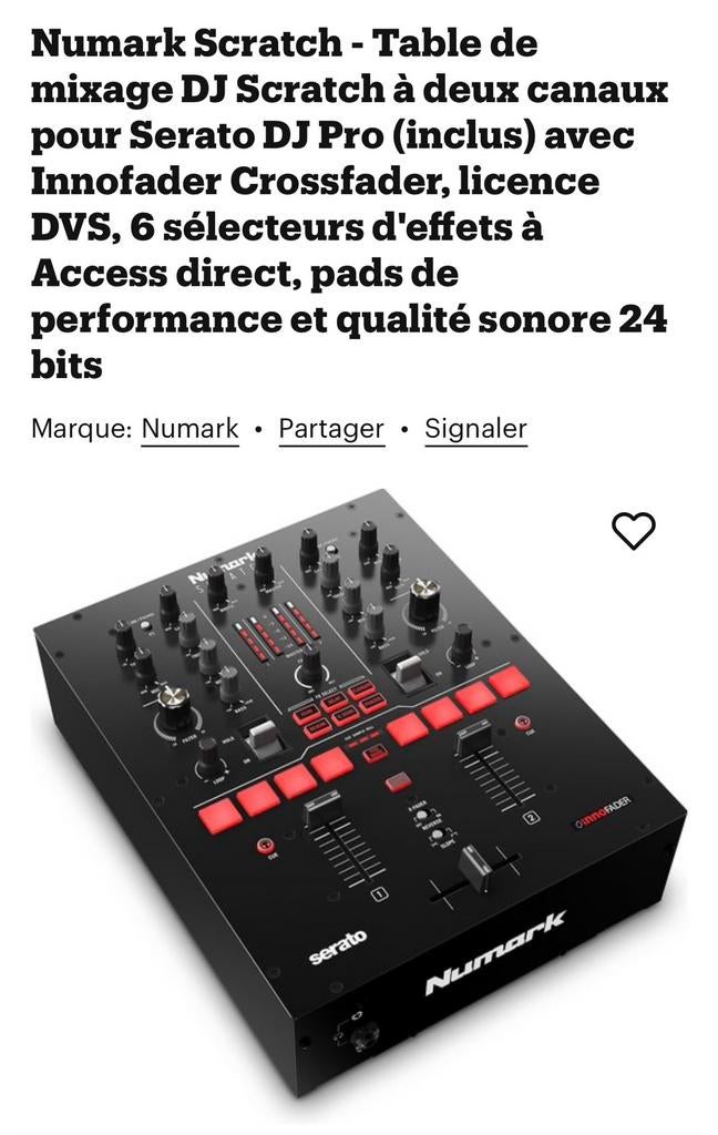 Numark scratch avec licence dvs serato, Ophalen of Verzenden, Zo goed als nieuw, Numark