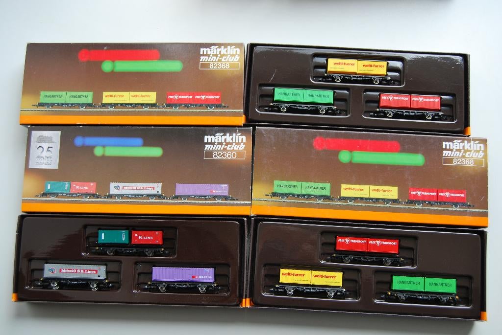 3 Coffrets wagons porte container Marklin Miniclub Echelle Z, Enlèvement ou Envoi, Wagon, Comme neuf, Courant continu