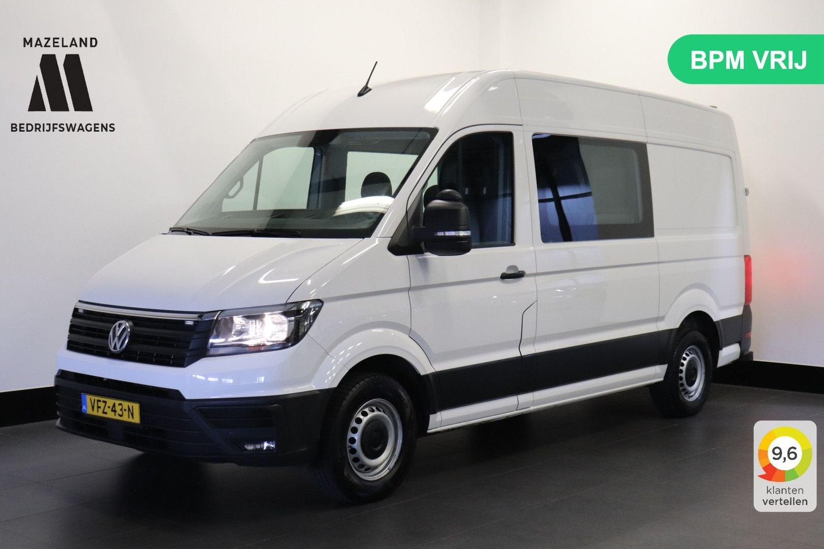 Volkswagen Crafter 2.0 TDI 177PK L3H3 Dubbele Cabine EURO 6, Auto's, Parkeersensor, Wit, Bedrijf, 266 g/km