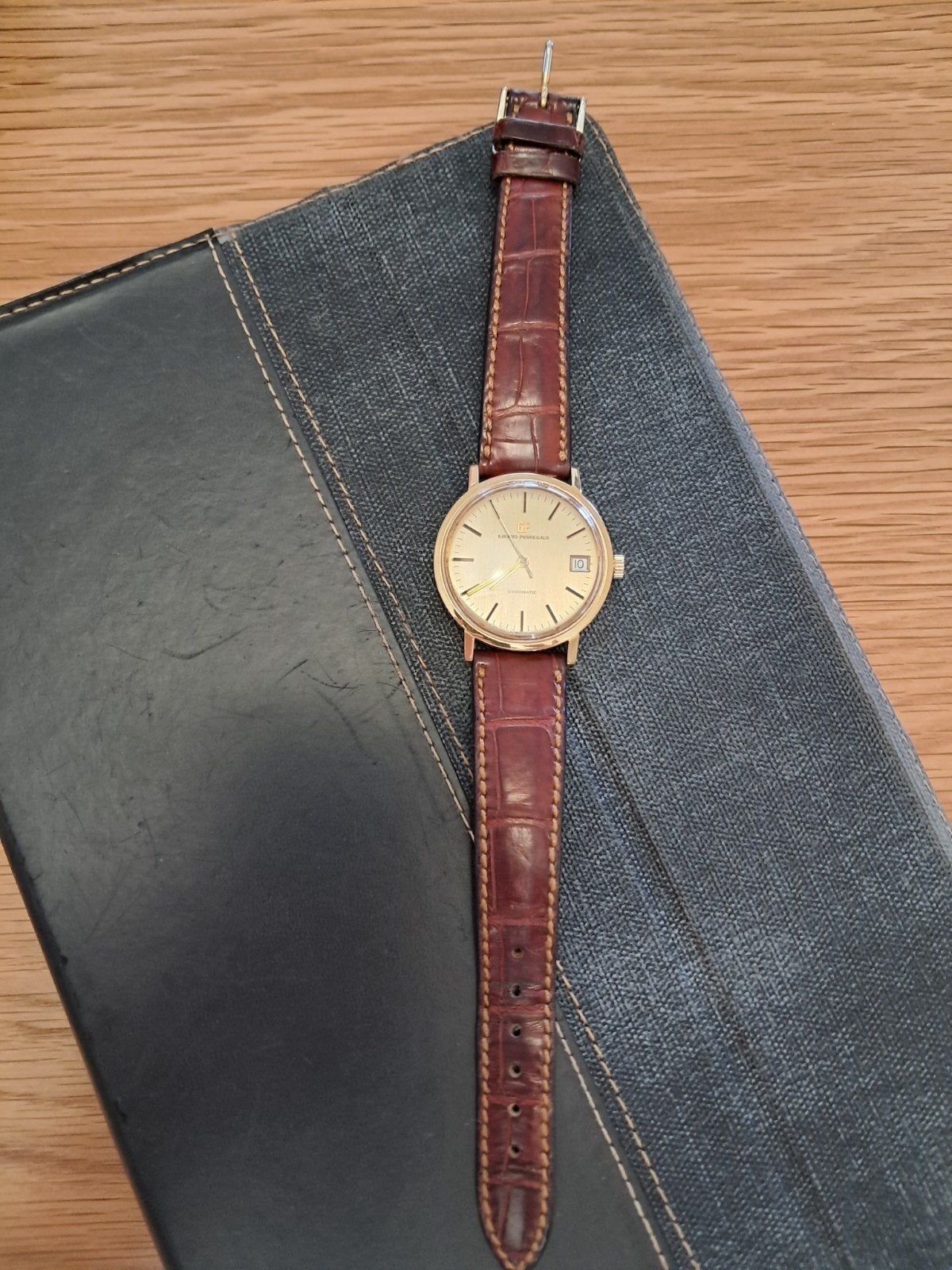 Girard Perregaux gouden horloge, Ophalen, Leer, Polshorloge, Nieuw